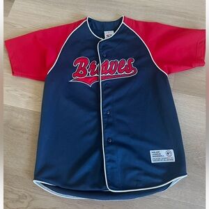 Vintage Youth Braves Team Jersey - Navy and Red